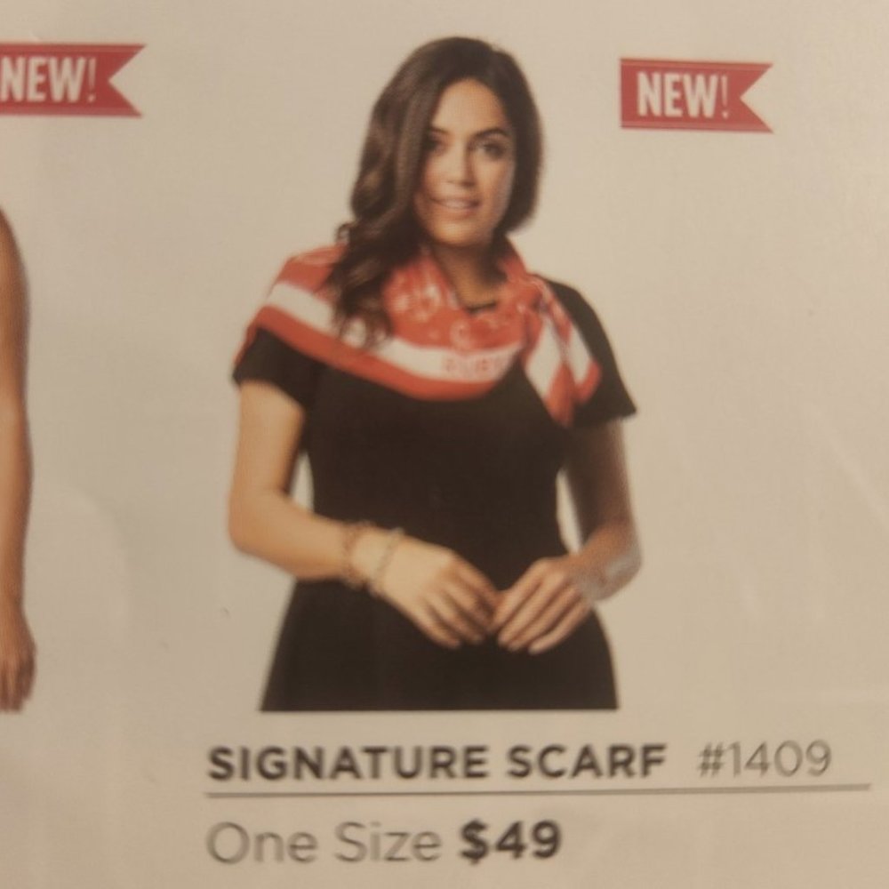 Ruby Ribbon Red and White BeYOUtiful Signature Scarf #1409